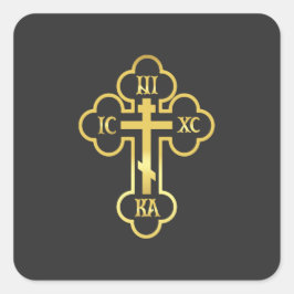 Sticker Carré Croix orthodoxe Gold NIKA