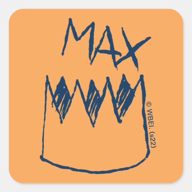 Sticker Carré Croquis max. et couronne (Devant)