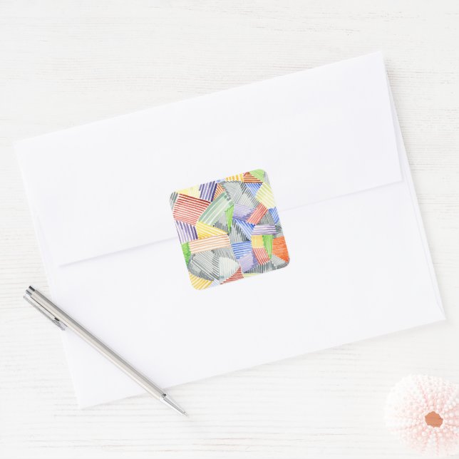 Sticker Carré Crosshatch Quilt I (Enveloppe)