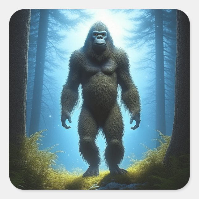 Sticker Carré Croyants Sasquatch Bigfoot (Devant)
