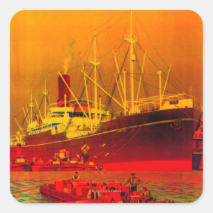Sticker Carré Cru PosterEurope de Messageries Maritimes