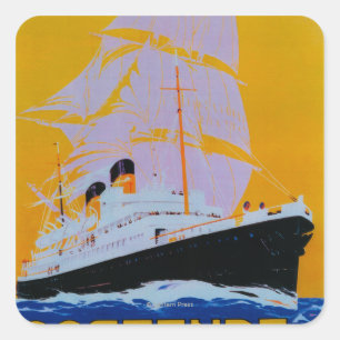 Sticker Carré Cru PosterEurope d'Oostende Douvres