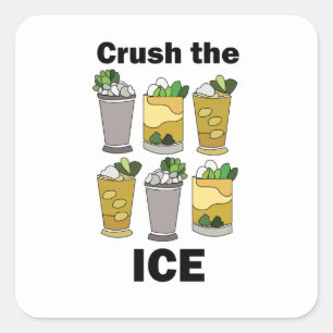 Sticker Carré Crush Mint Julep Cocktail Funny Glace