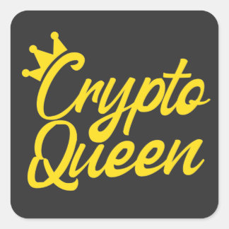 Sticker Carré Crypto Queen Bitcoin fille