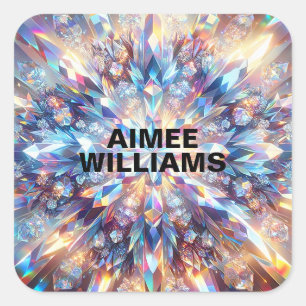 Sticker Carré Crystal Holographique audacieux et brillant