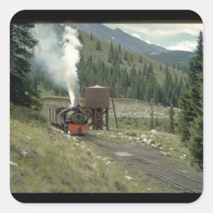 Sticker Carré CS 2-8-0 #641. (train ; arbre ; branche ; nuages ;
