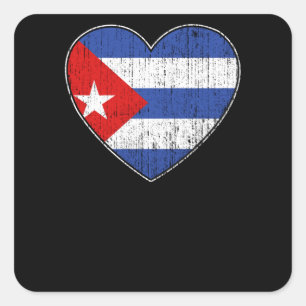 Sticker Carré Cuba Drapeau Amour Coeur Cuba
