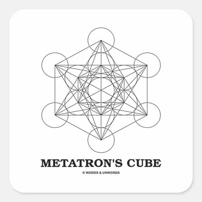 Sticker Carré Cube de Metatron (Géométrie Sacrée) (Devant)