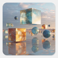 Cubes et sphères flottants surréalistes
