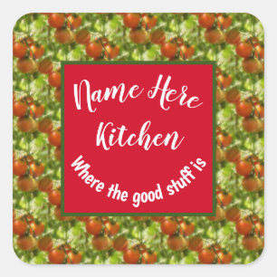 Sticker Carré Cuisine bon Stuff Cherry Tomates Personnalisé