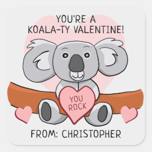 Sticker Carré Cuisine de classe Valentine Koala