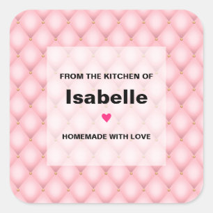 Sticker Carré Cuisine Motif de luxe rose Tufted Diamond