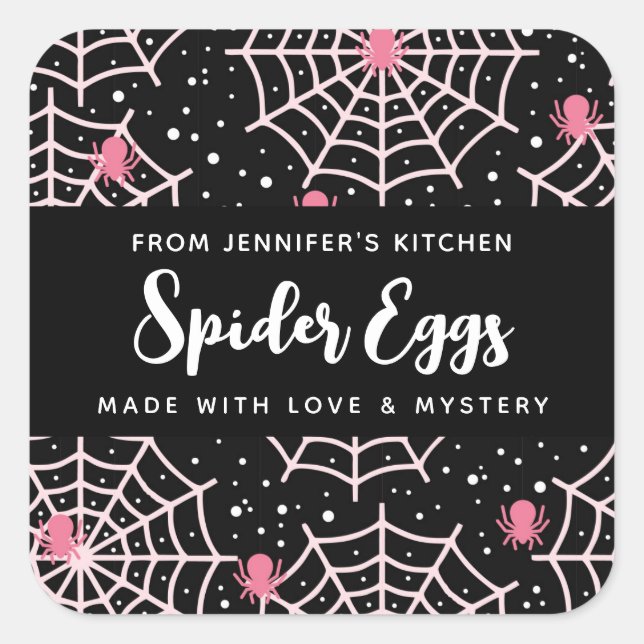 Sticker Carré Cuisine Motif Halloween Cobwebs & Araignées (Devant)