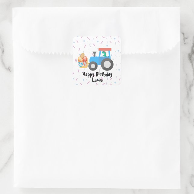 Sticker Carré Cuisine oeuf dinosaure Construction Camion Enfant  (Sac)