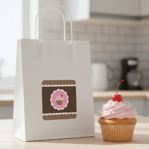 Sticker Carré Cupcake de cerise douce