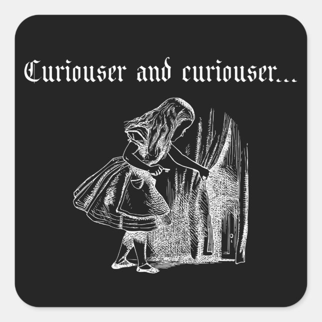 Sticker Carré Curiouser et Curiouser Alice avec clé (Devant)