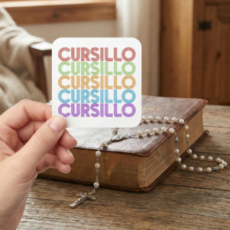 Sticker Carré Cursillo Colorful Stacked Rainbow DeColores