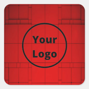 Sticker Carré Custom logo red abstract steps