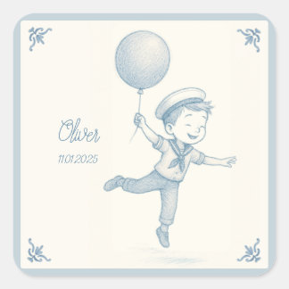 Sticker Carré Custom personalized baby boy name 