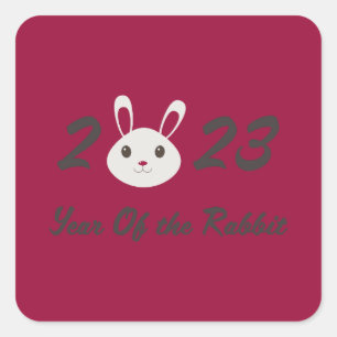 Sticker Carré Cute 2023 Année du lapin