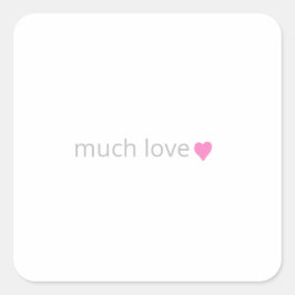 Sticker Carré Cute Argent rose Beaucoup d'amour Pink Coeur Texte