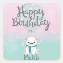 Cute Bear Joyeux Anniversaire Personnalisé 