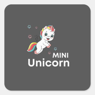 Sticker Carré Cute bébé licorne Moderne