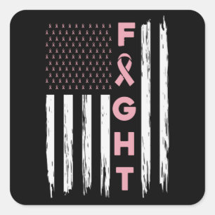 Sticker Carré Cute Breast Cancer Sensibilisation Amis Unité Comb