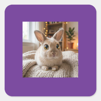Sticker Carré Cute bunny card