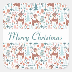 Sticker Carré Cute Deer