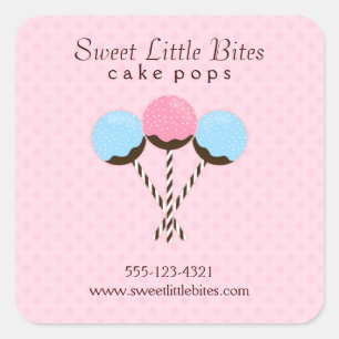 Sticker Carré Cute et tendance côtelettes de gâteaux