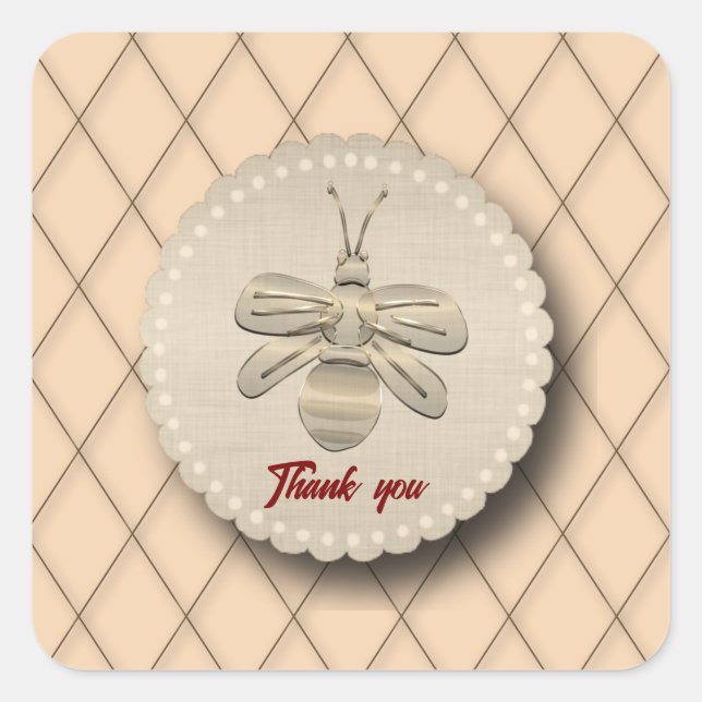 Sticker Carré Cute Gold Bee Gift (Devant)