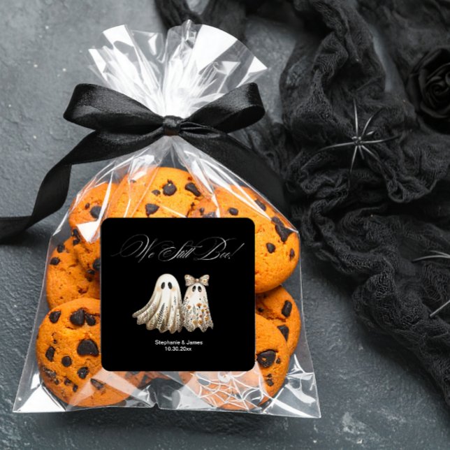 Sticker Carré Cute Halloween thème Mariage Anniversaire Gâteau (Créateur téléchargé)