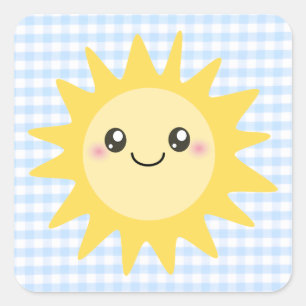 Sticker Carré Cute Happy