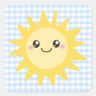 Sticker Carré Cute Happy