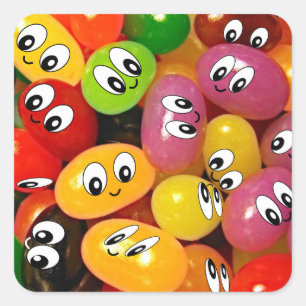 Sticker Carré Cute Jelly Bean