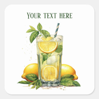 Sticker Carré Cute limonade ajouter du texte Affaires