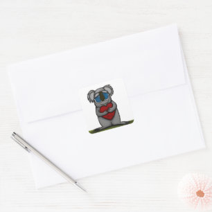 Sticker Carré Cute Ours Koala