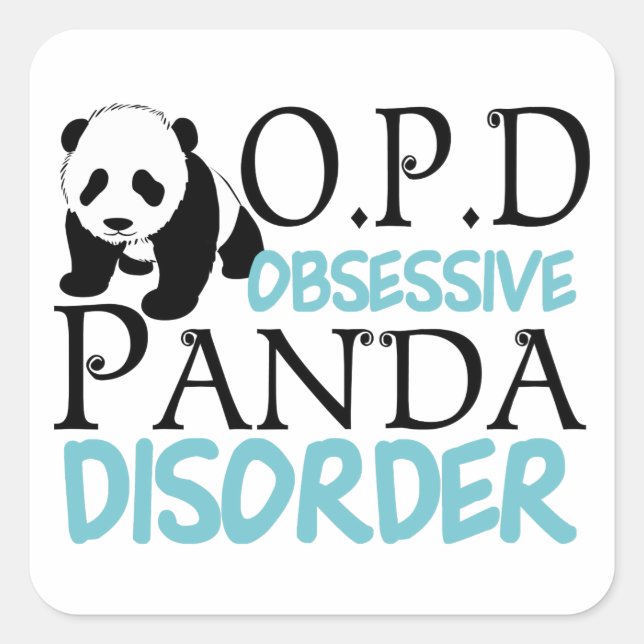 Sticker Carré Cute ours Panda (Devant)