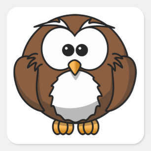 Sticker Carré Cute Owl