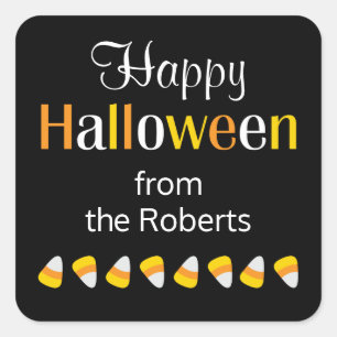 Sticker Carré Cute Personnalisé Joyeux Halloween Bonbons Favoris