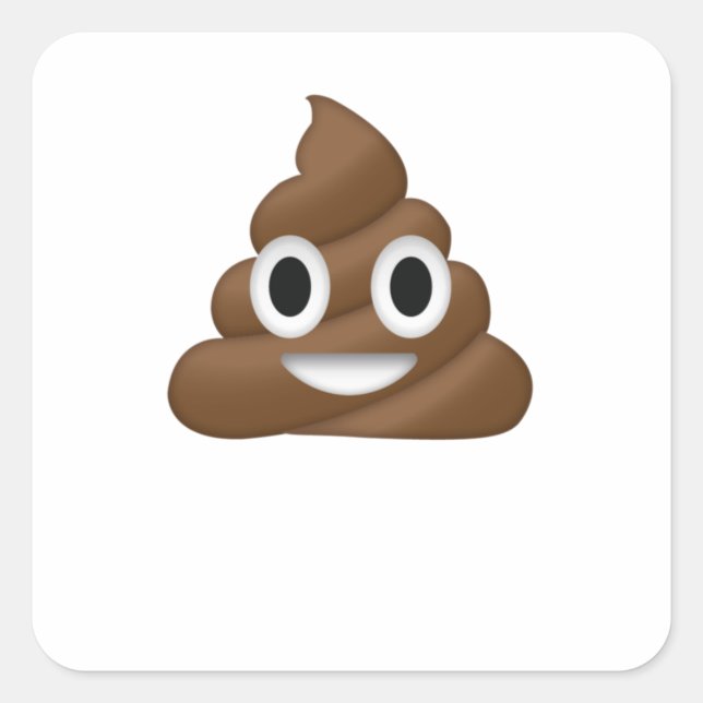 Sticker Carré Cute Poop Emoji (Devant)