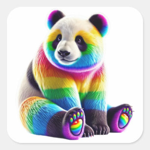 Sticker Carré Cute Rainbow