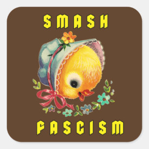 Sticker Carré Cute Retro Chick - Fascisme Smash