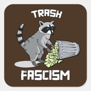 Sticker Carré Cute Retro Raccoon - Trash Fascisme