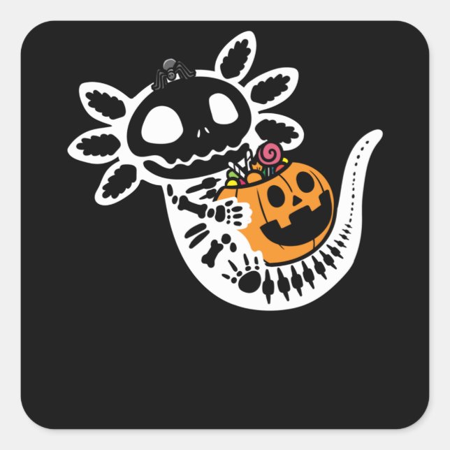 Sticker Carré Cute Skeleton (Devant)
