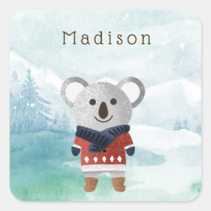 Sticker Carré Cute Sweatered Koala