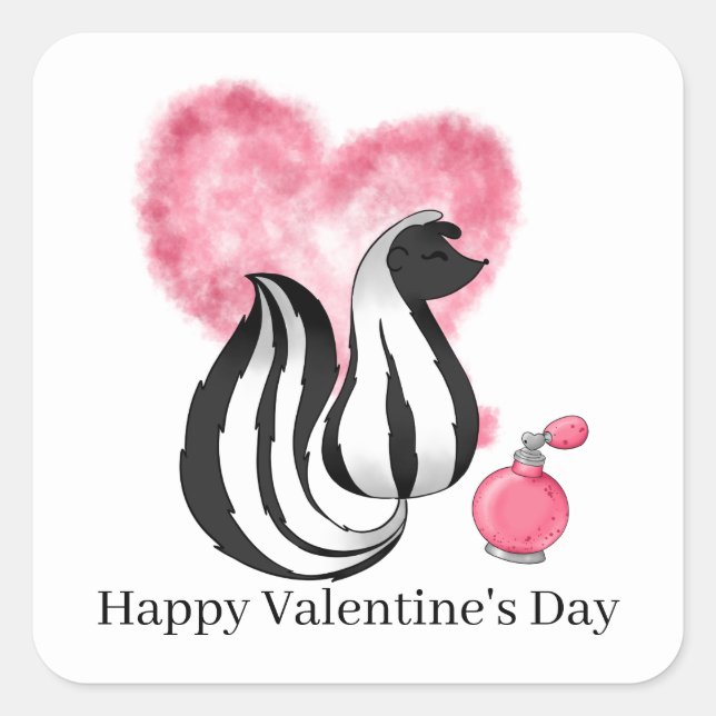 Sticker Carré Cute Valentine Vacances (Devant)