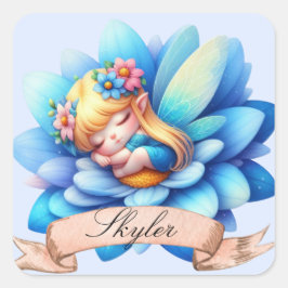 Sticker Carré Cute Whimsical Floral Doux Rêves Dormir Fée
