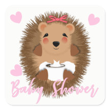 Cute Whimsy Woodland Hérisson Baby Girl Douche